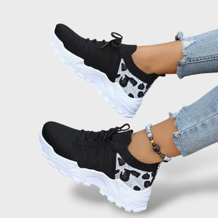 Zapatillas Ortopédicas Knit Leopardo Suela Chunky