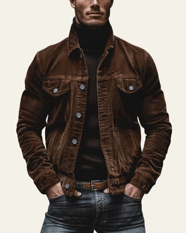Chaqueta de pana masculina versátil