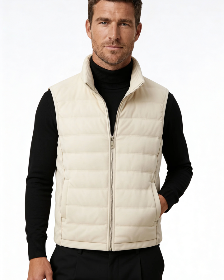 Chaleco acolchado de plumas masculino