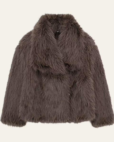 Chaqueta de piel sintética elegante
