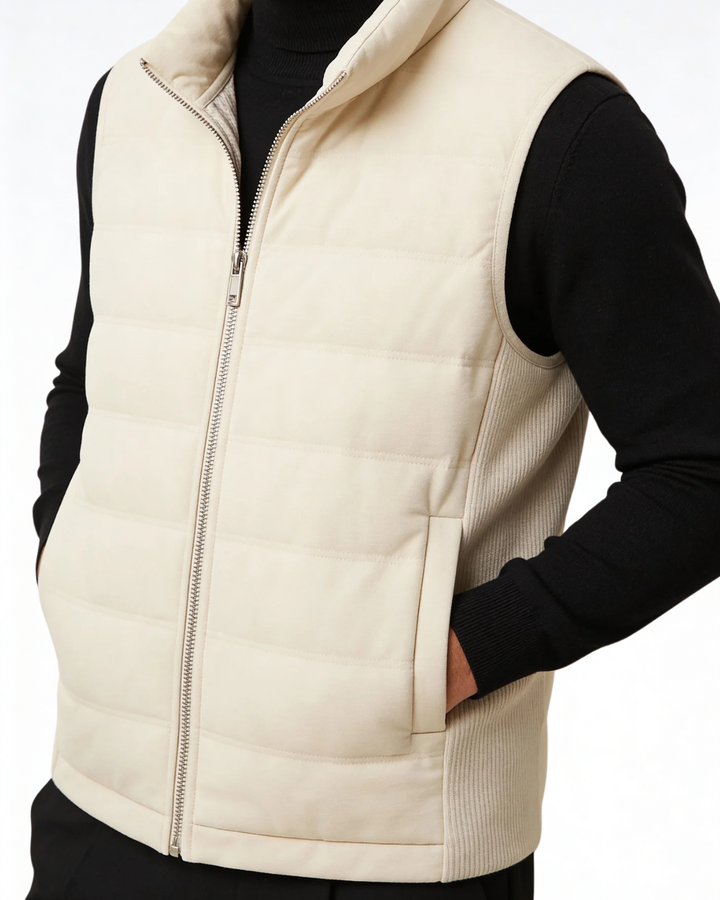 Chaleco acolchado de plumas masculino