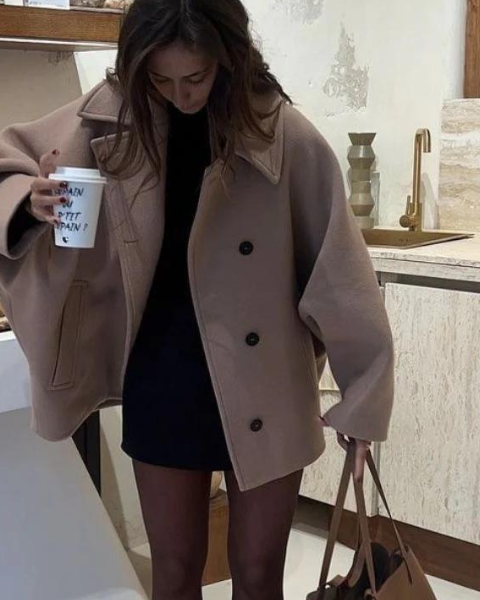 Abrigo de Lana Mujer Corte Elegante