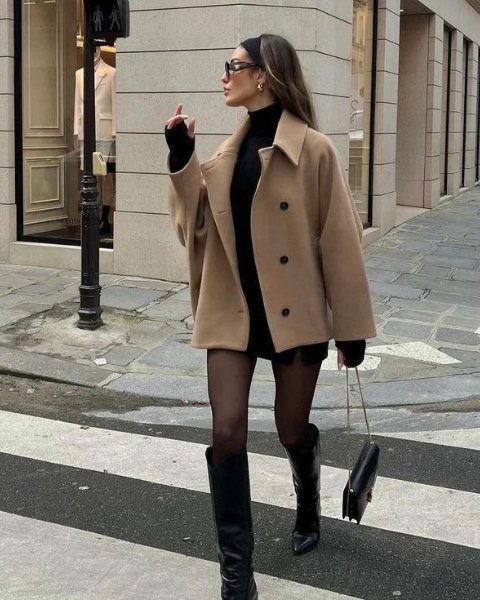 Abrigo de Lana Mujer Corte Elegante