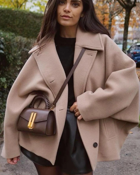 Abrigo de Lana Mujer Corte Elegante