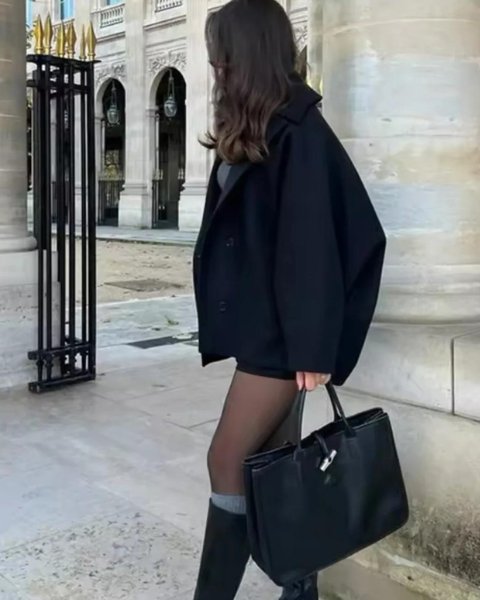 Abrigo de Lana Mujer Corte Elegante