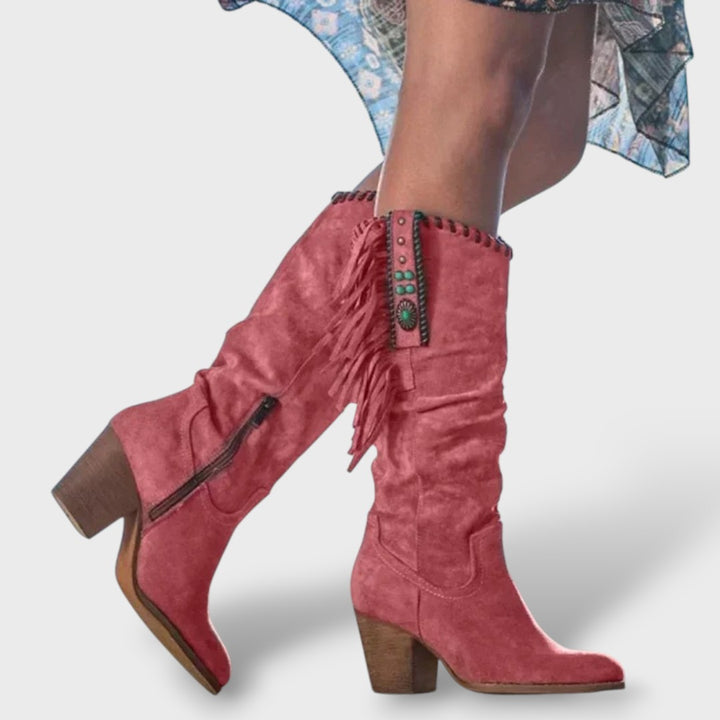 Botas Cowboy Altas – Tacón y Hebilla