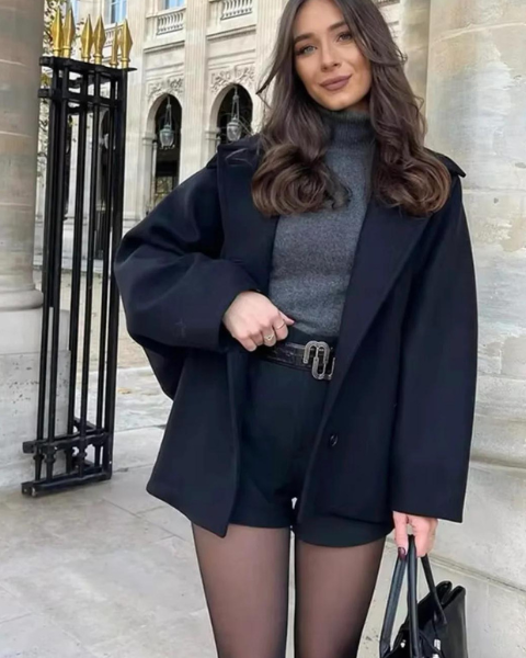 Abrigo de Lana Mujer Corte Elegante