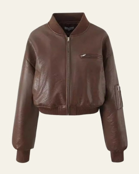 Bomber Corta de Piel Vegana
