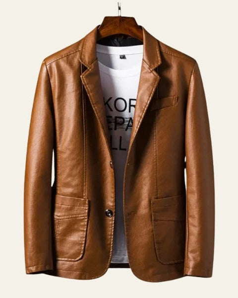 Blazer de piel vegana elegante