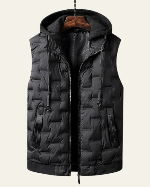 Chaleco acolchado con capucha masculino