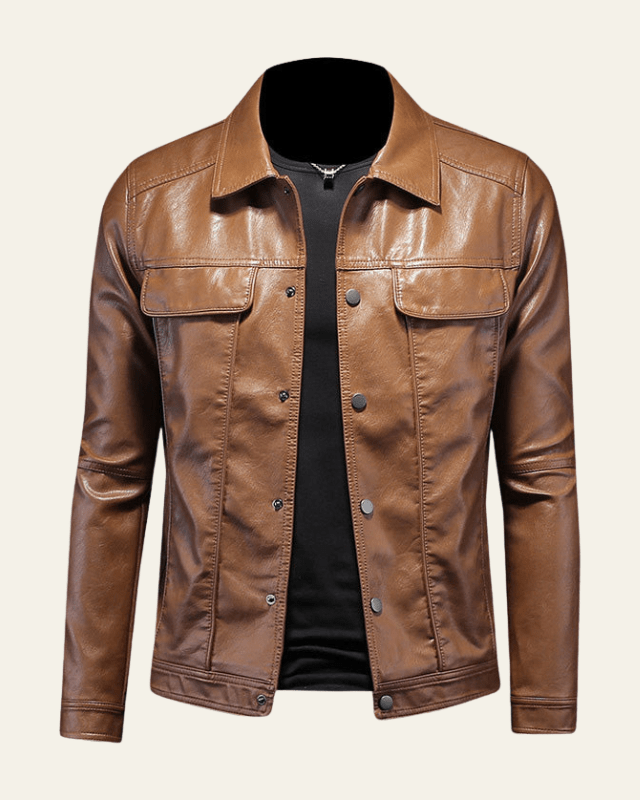 Chaqueta de piel vegana estilo biker