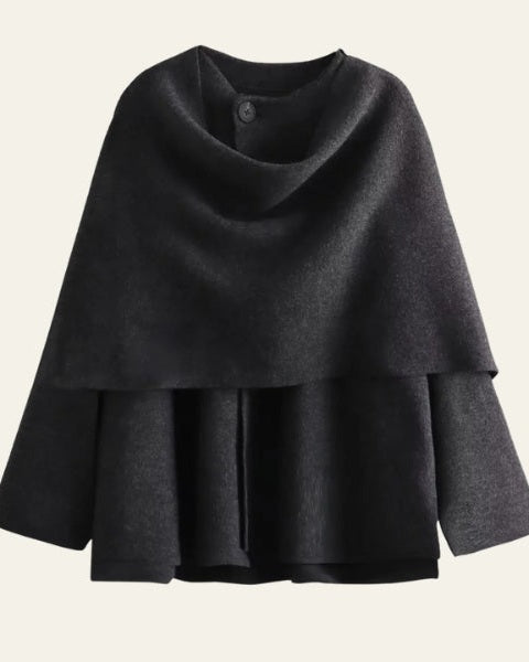 Chaqueta de lana drapeada femenina