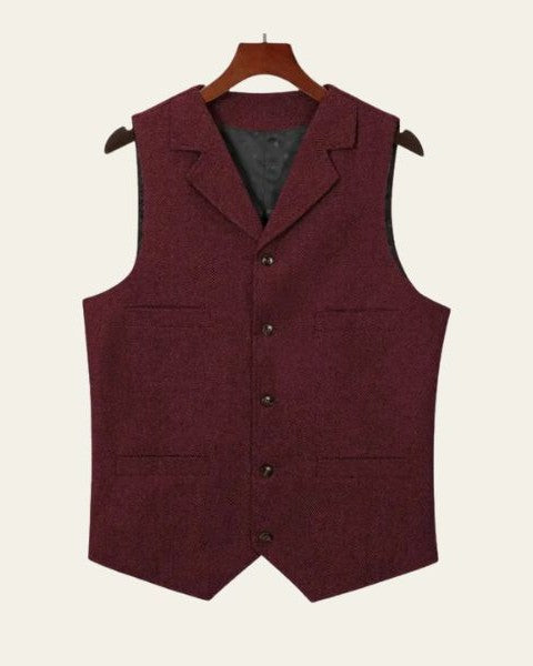 Chaleco de tweed clásico masculino