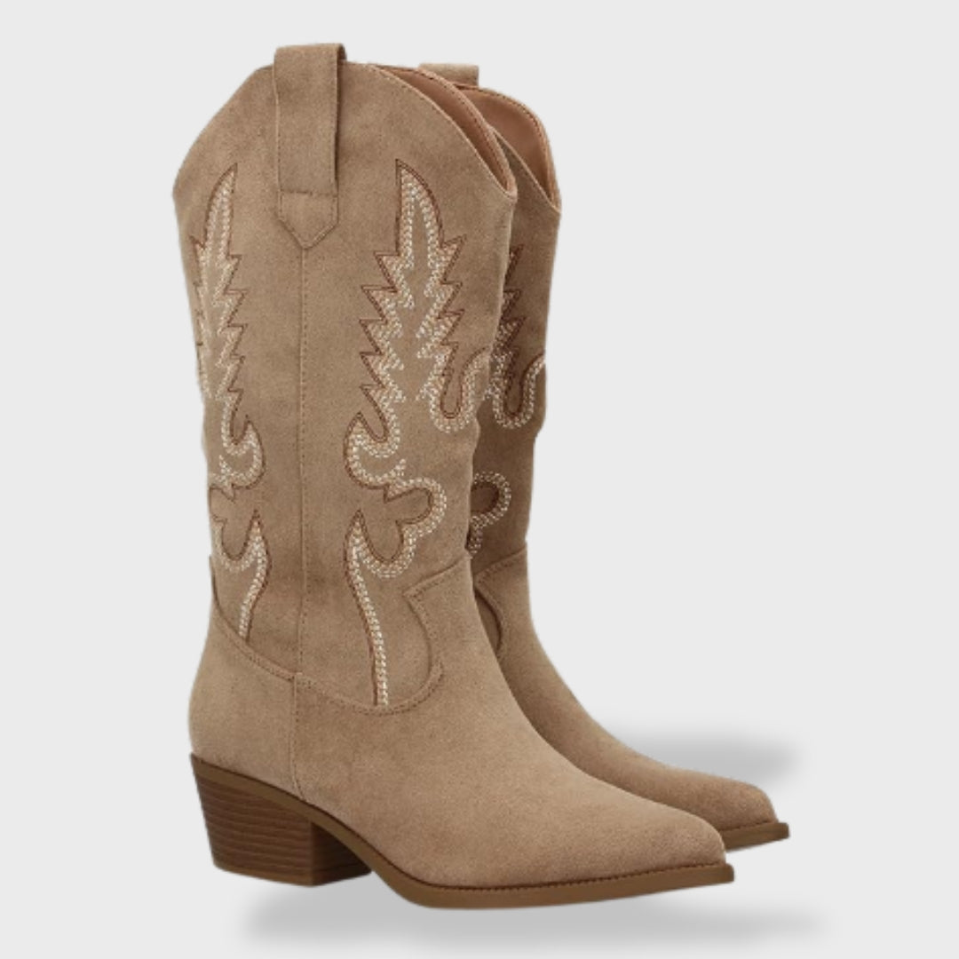 Sofía™ | Botas cowboy de mujer con bordado y tacón bajo