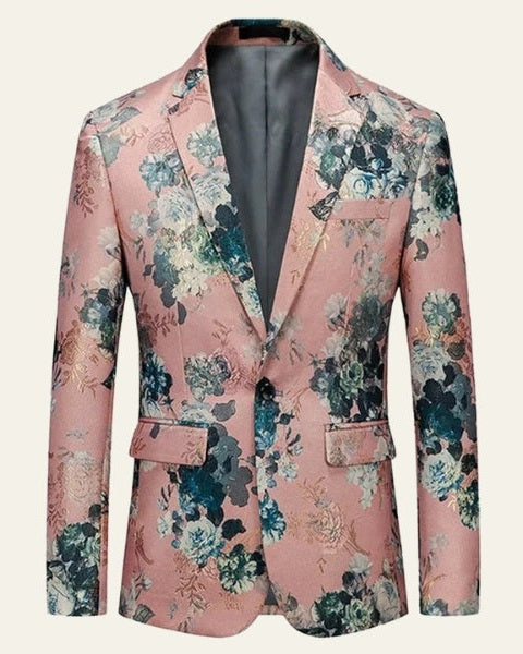 Blazer floral de corte entallado