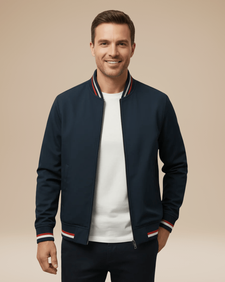 Cazadora bomber urbana con ribetes