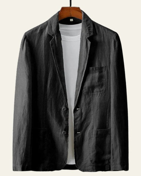 Blazer de lino texturizado relajado