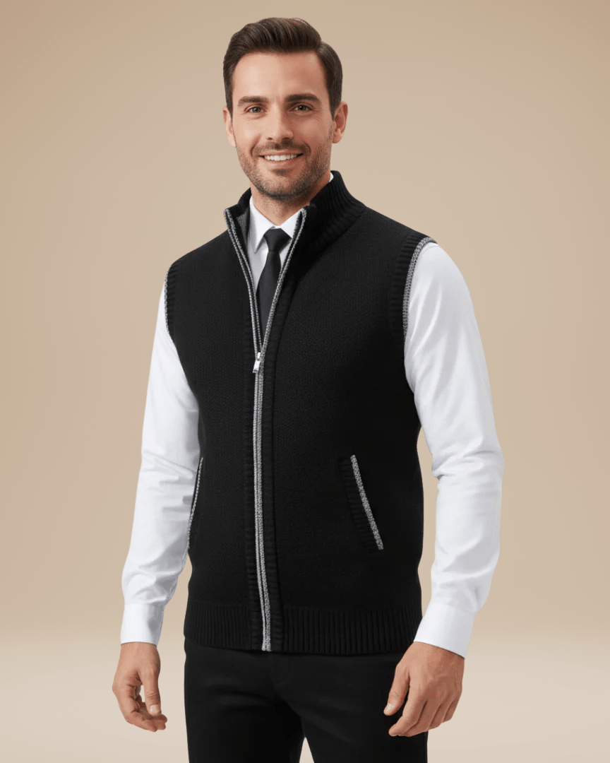 Chaleco de punto mixto para hombre
