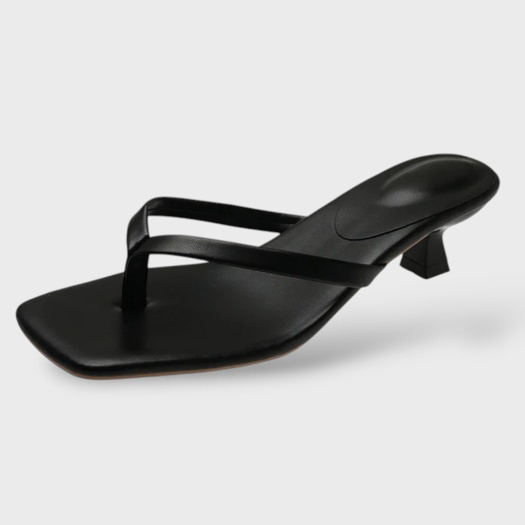 Sandalias Tacón Esculpido Piel Clip Toe Mujer