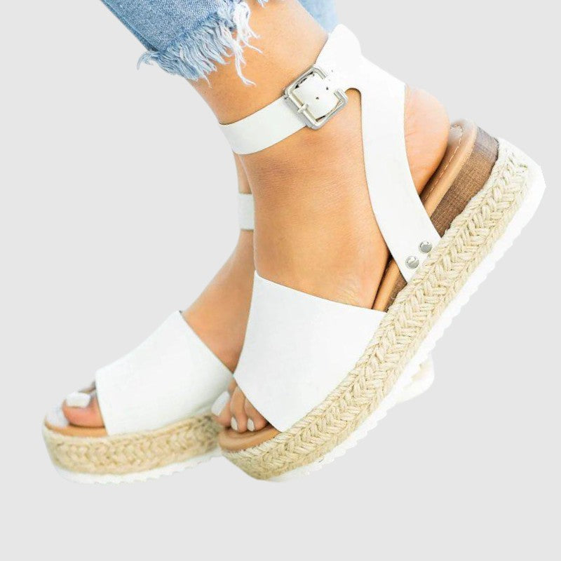 Sandalias de diseño elegante con plataforma alta