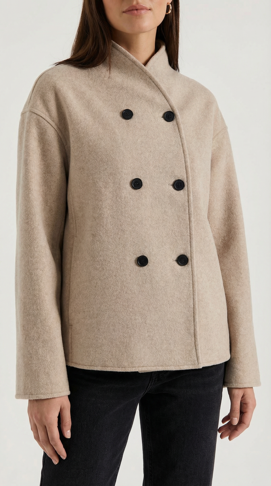 Chaqueta suave oversize de mujer