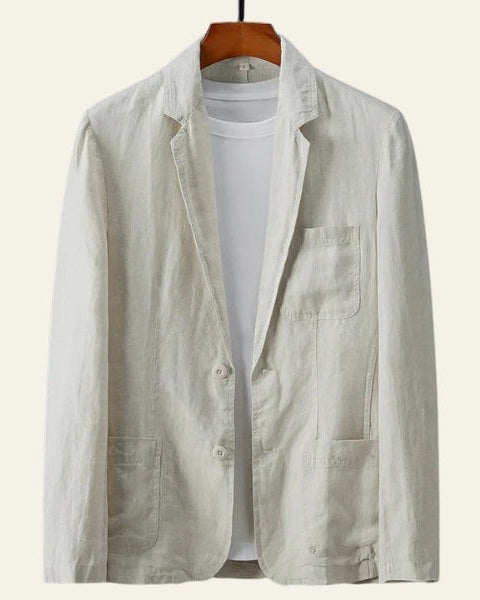 Blazer de lino texturizado relajado
