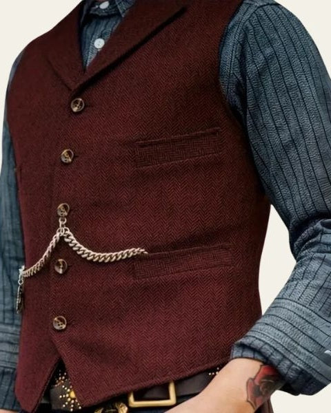 Chaleco de tweed clásico masculino