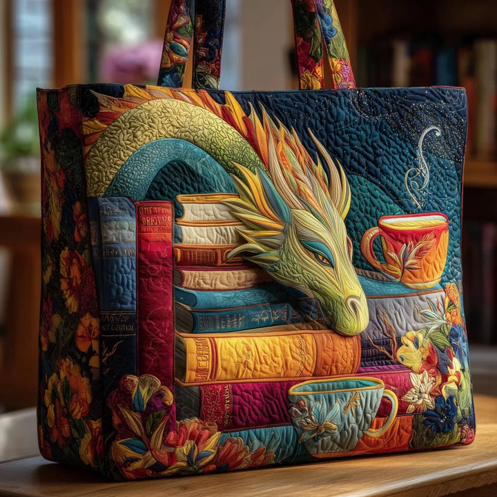 ALBA | BOLSO DE HOMBRO DE DRAGÓN HECHO A MANO CON LIBROS Y TAZAS