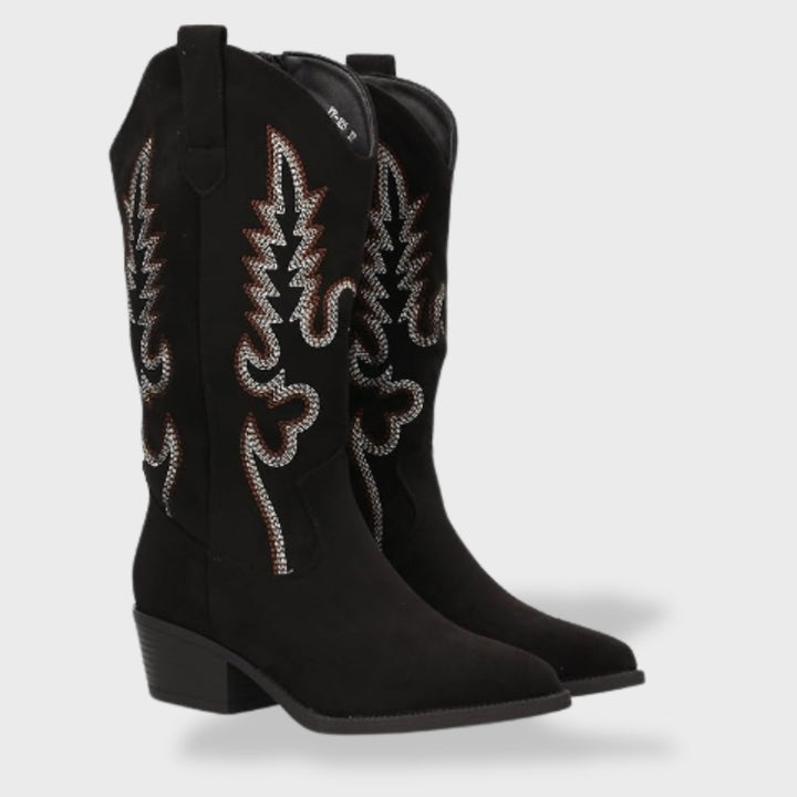 Sofía™ | Botas cowboy de mujer con bordado y tacón bajo