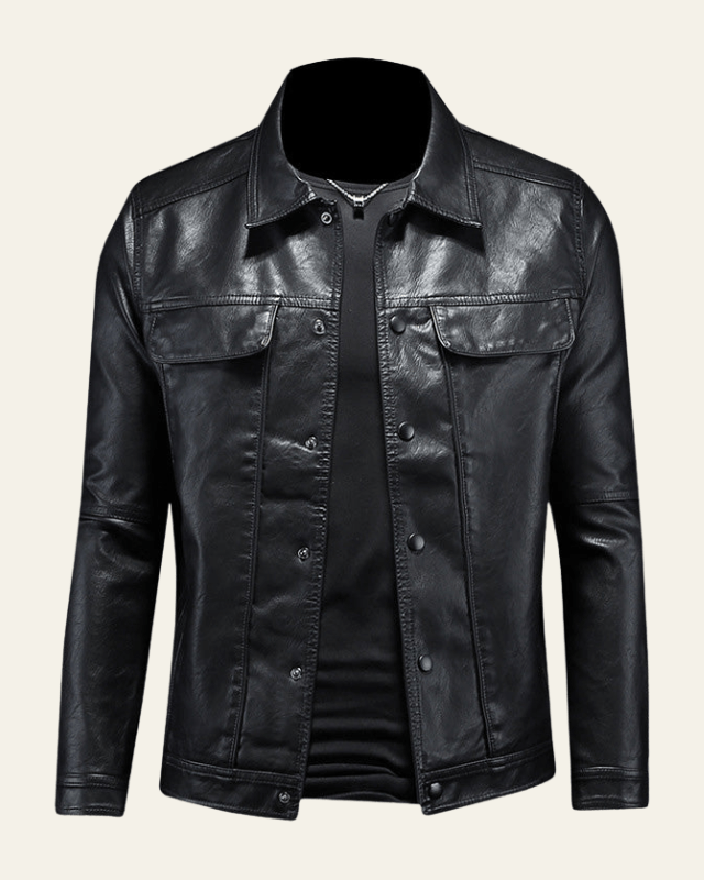 Chaqueta de piel vegana estilo biker