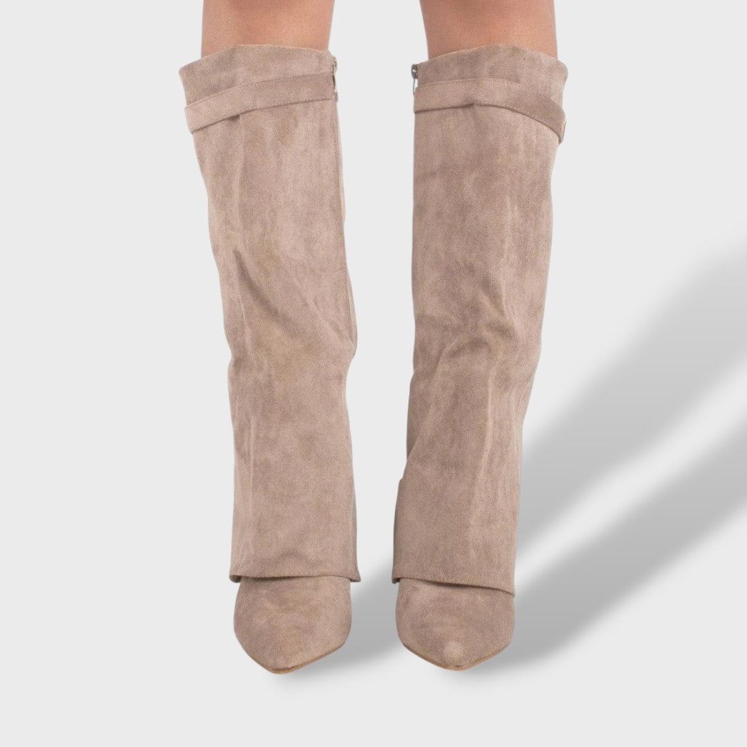 Botas Altas Mujer Clásicas de Ante Elegantes