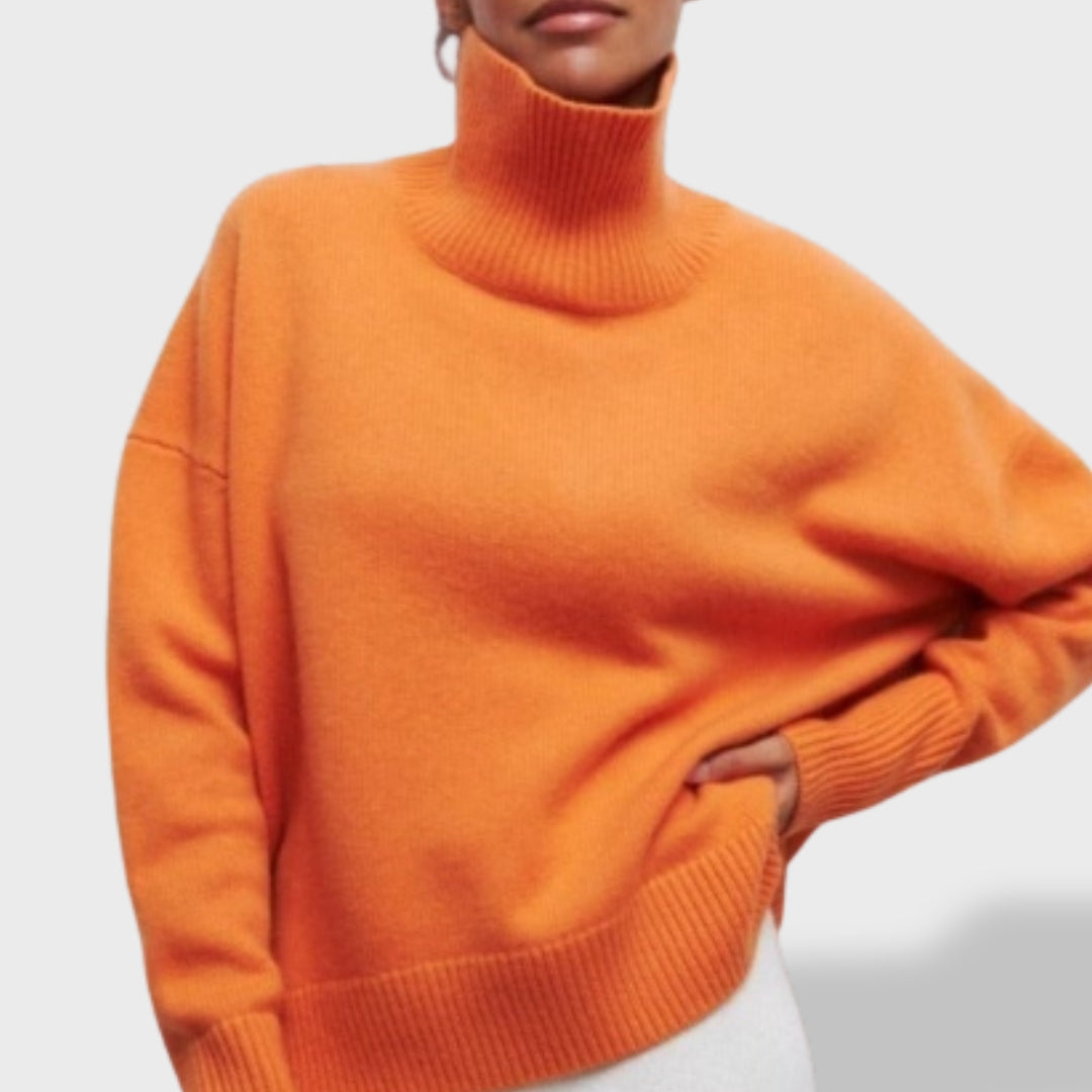 Isabel™ | Jersey básico de cuello cisne para mujer, suave y versátil.