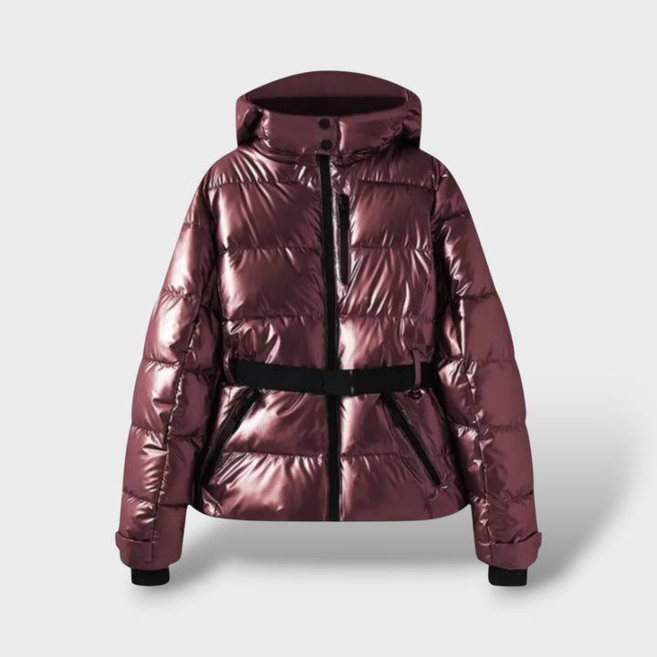 Chaqueta Acolchada con Cinturón Impermeable