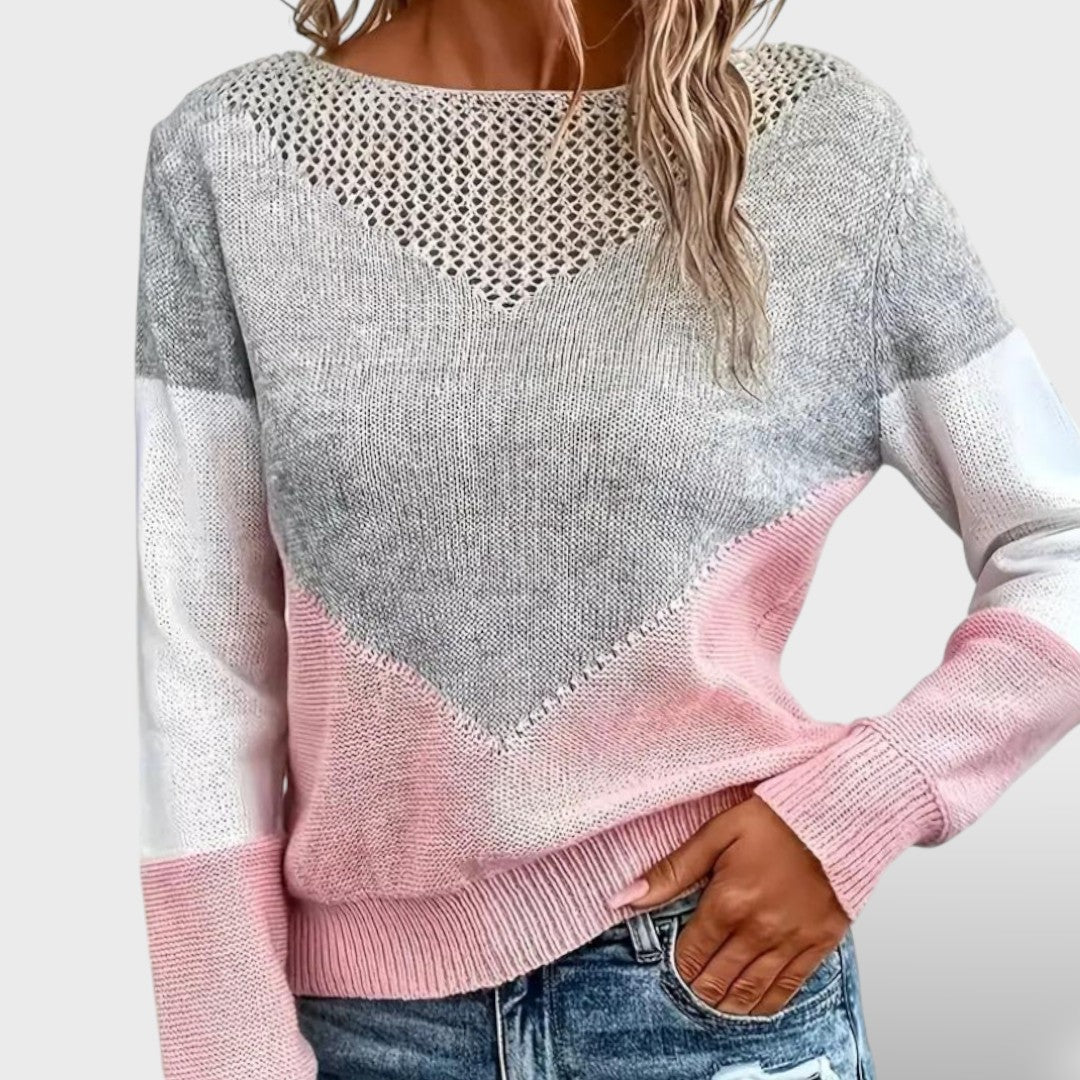 Jersey de Cachemira Rosa con Diseño Único