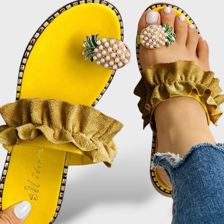 Sandalias Planas Boho Perlas Verano