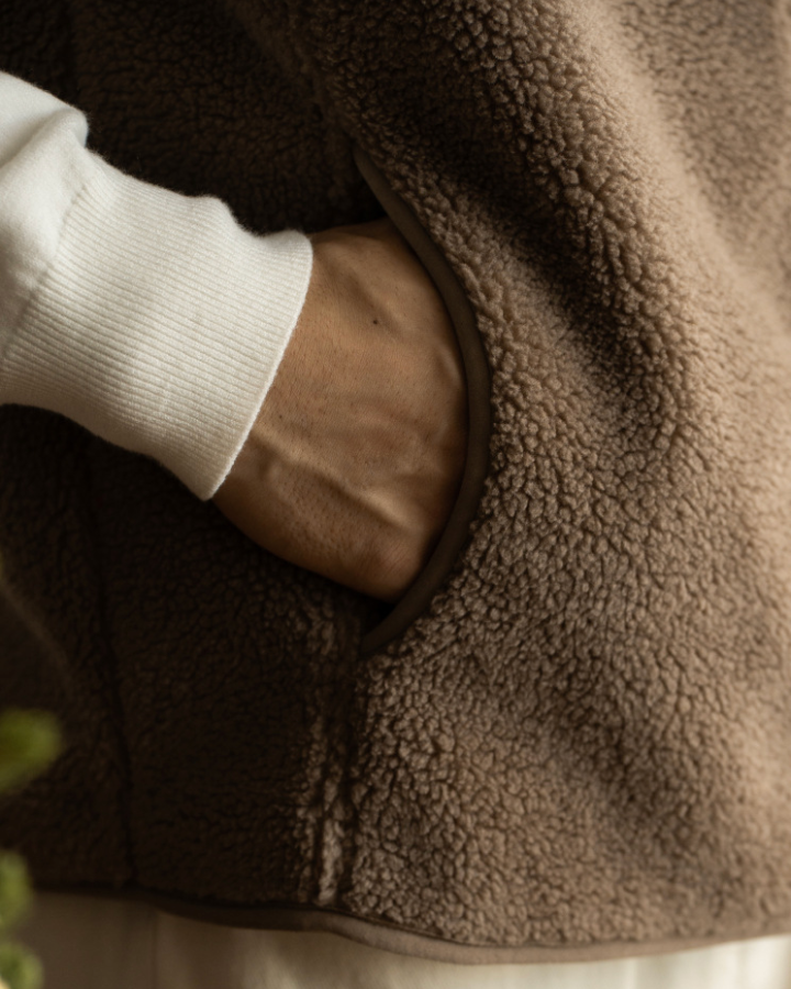 Chaleco sherpa de hombre con cremallera