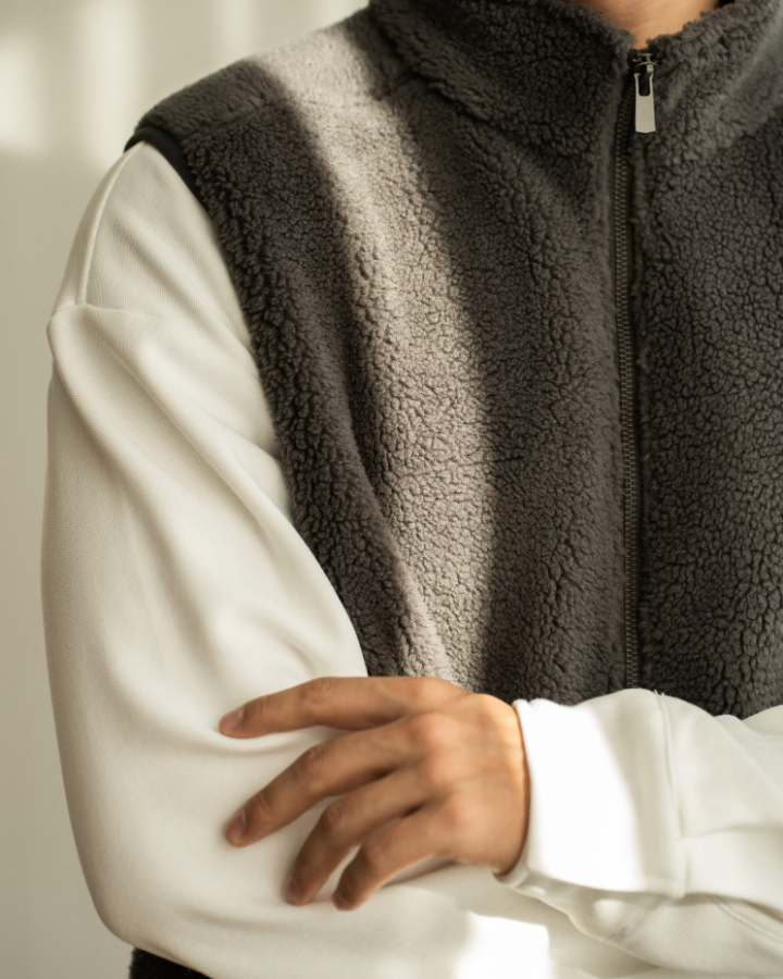 Chaleco sherpa masculino de abrigo