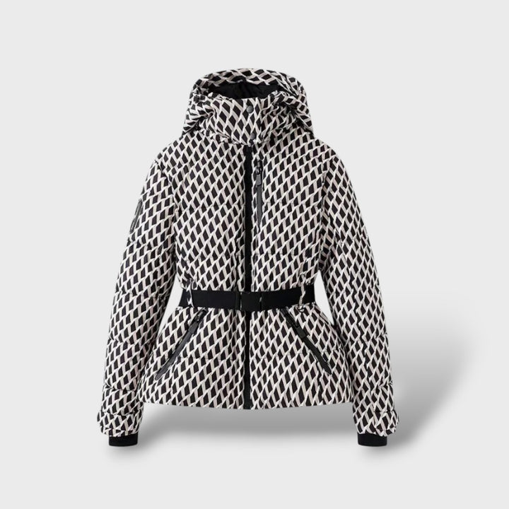 Chaqueta Acolchada con Cinturón Impermeable