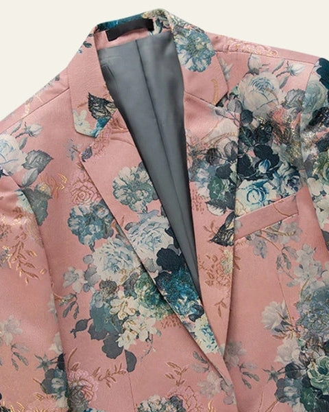 Blazer floral de corte entallado