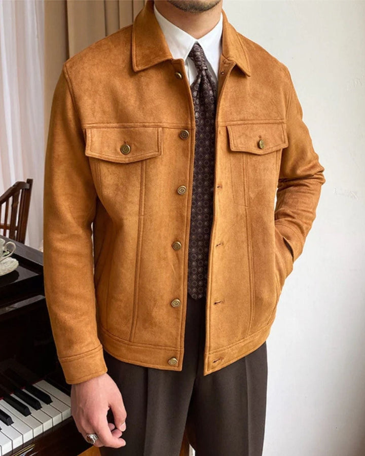 Chaqueta de ante masculina elegante