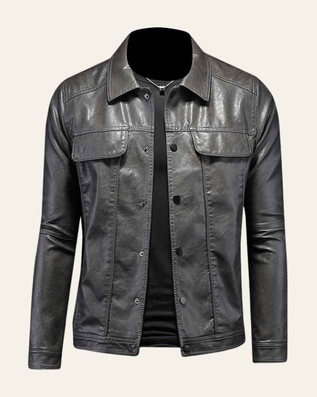 Chaqueta de piel vegana estilo biker