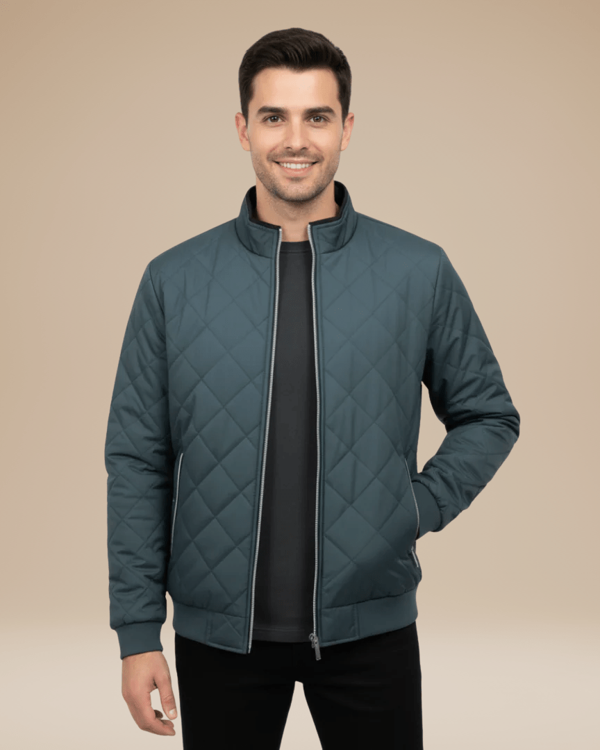 Chaqueta acolchada de rombos hombre
