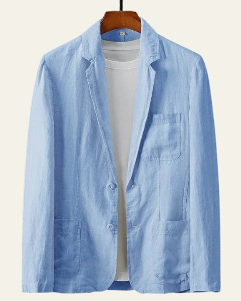 Blazer de lino texturizado relajado