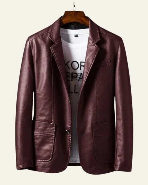 Blazer de piel vegana elegante