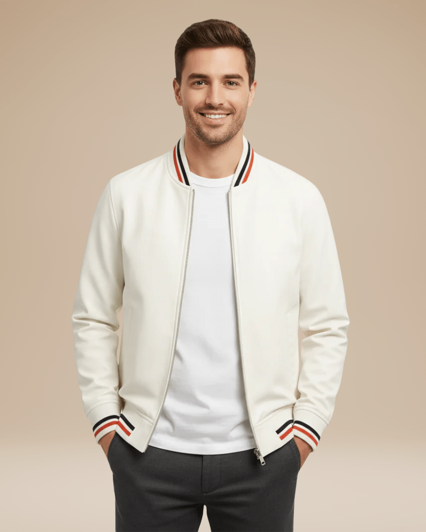 Cazadora bomber urbana con ribetes