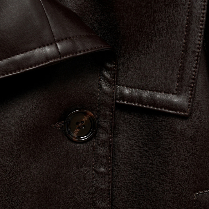 Chaqueta Cropped de Piel Vegana