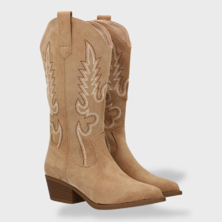 Sofía™ | Botas cowboy de mujer con bordado y tacón bajo