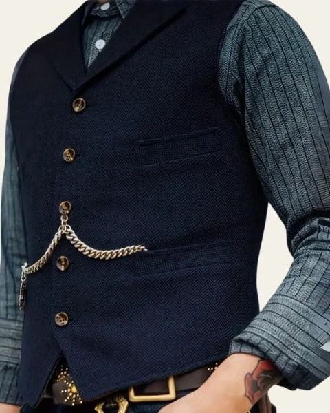 Chaleco de tweed clásico masculino