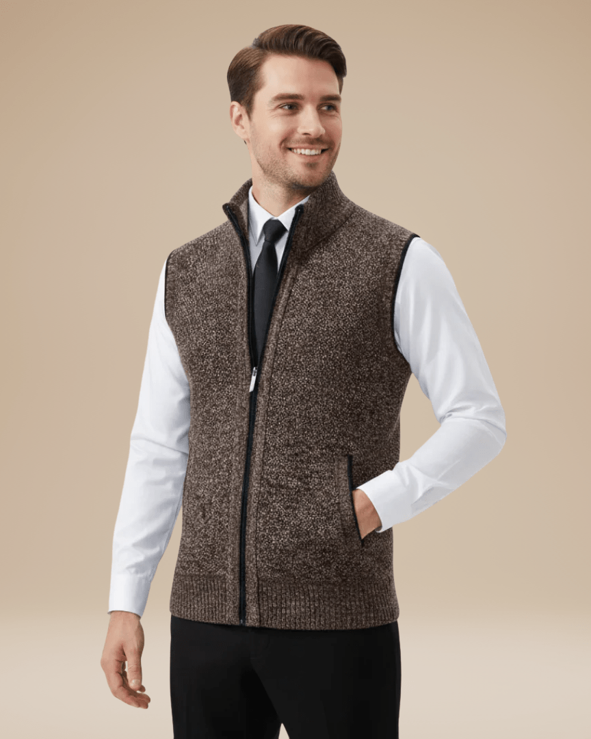 Chaleco de punto mixto para hombre