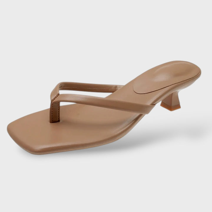Sandalias Tacón Esculpido Piel Clip Toe Mujer